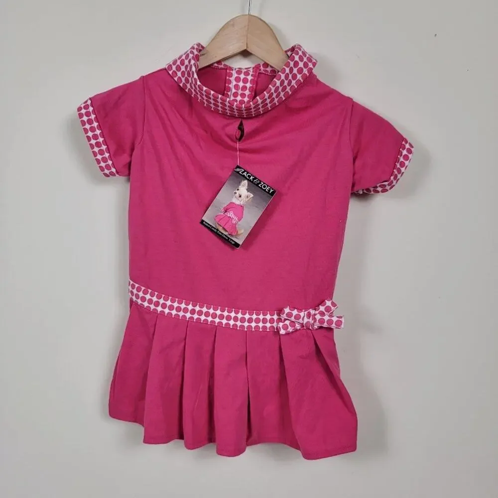 Zack & Zoey Dog Dress Pink Gingham Polo Dress Pet Outfit Size L Dog Clothing NEW